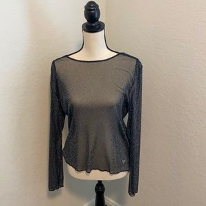 Victoria’s Secret Sheer Sparkle Long Sleeve Top